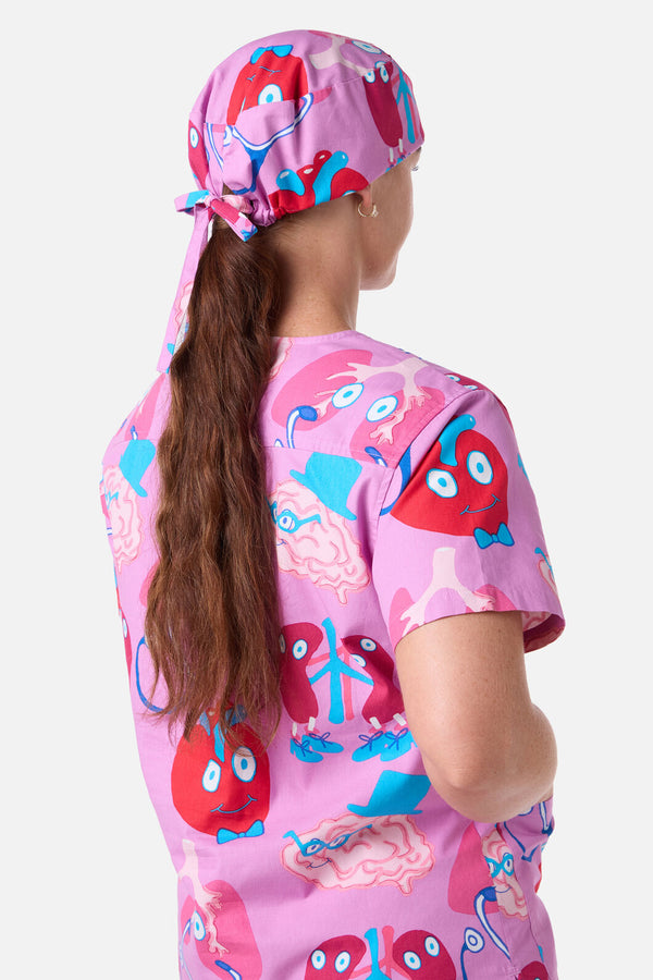 Gorman NZ - Happy Organs scrub hat - pink