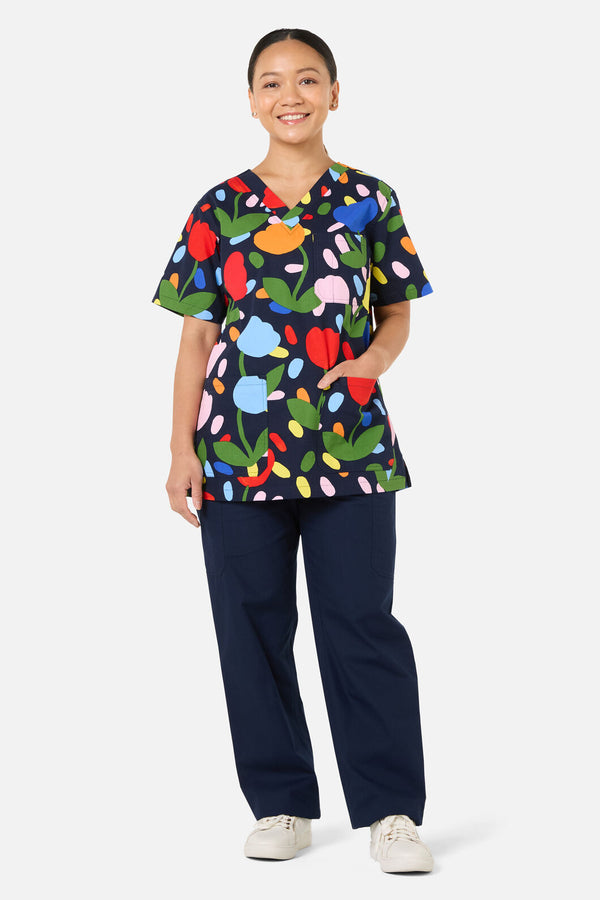 Gorman NZ - Confetti Top & Pant scrub set - navy