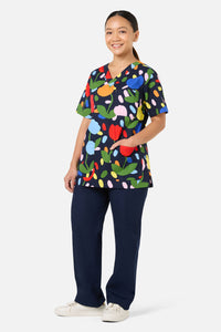 Gorman NZ - Confetti Top & Pant scrub set - navy