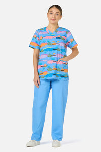 Gorman NZ - Croc Snap Top&Pant scrub set - blue