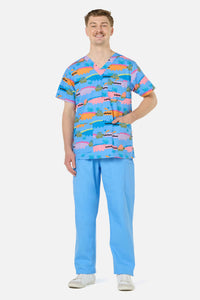 Gorman NZ - Croc Snap Top&Pant scrub set - blue