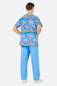 Gorman NZ - Croc Snap Top&Pant scrub set - blue