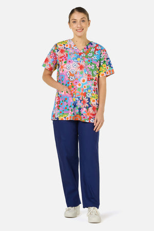 Gorman NZ - Floral Field Top&Pant scrub se - navy