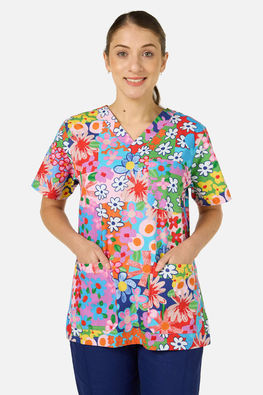 Gorman NZ - Floral Field Top&Pant scrub se - navy