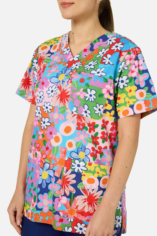 Gorman NZ - Floral Field Top&Pant scrub se - navy
