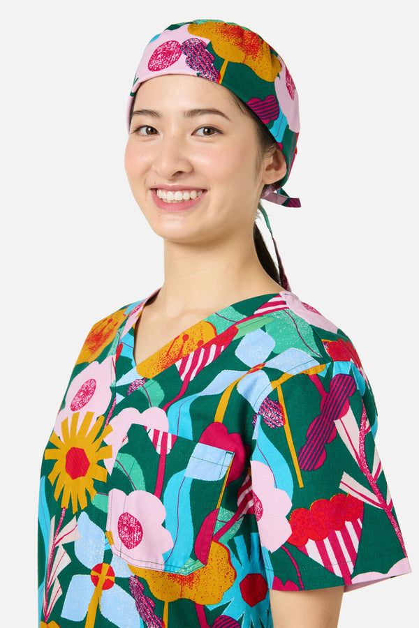 Gorman NZ - Paper Blooms scrub hat - green