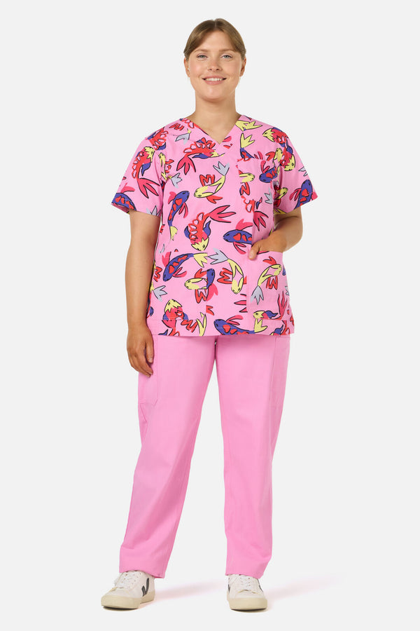 Gorman NZ - Koi Pond Top & Pant scrub set - pink