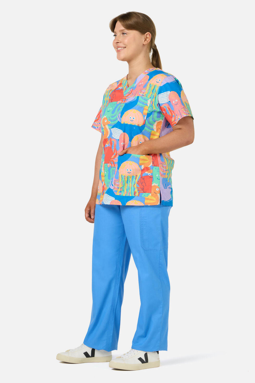 Gorman NZ - Sea Creatures top &pant scrubs - blue