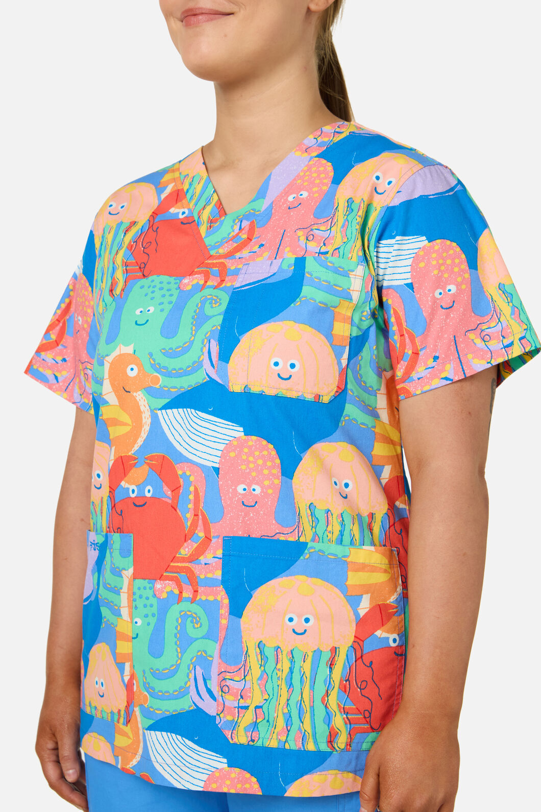 Gorman NZ - Sea Creatures top &pant scrubs - blue