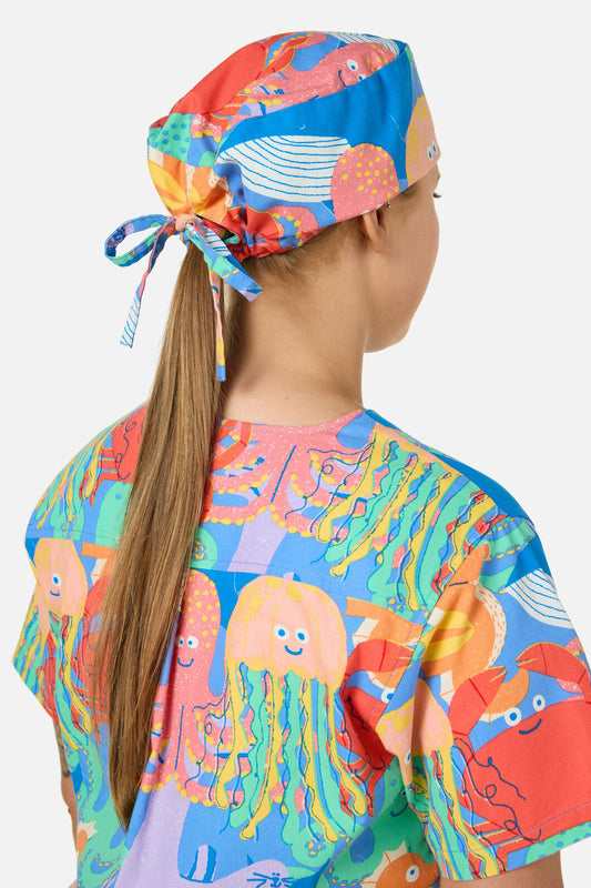 Gorman NZ - Sea Creatures Scrub Hat - blue