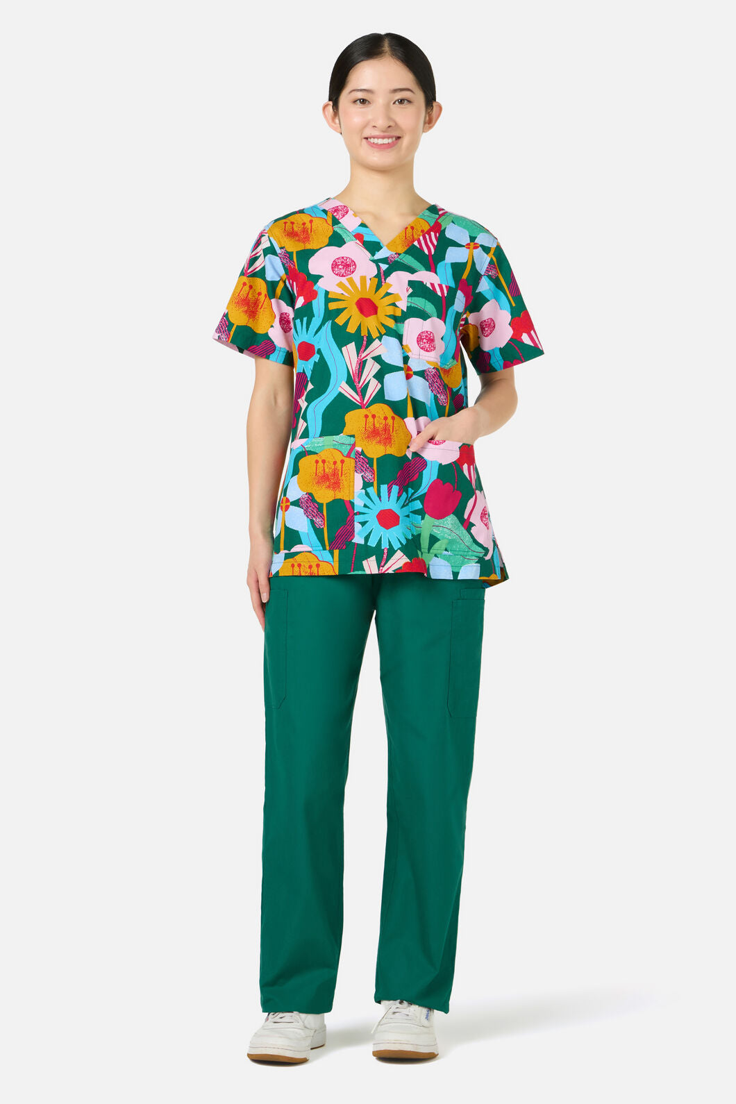 Gorman NZ - Paper Blooms Top&Pant scrub se - green