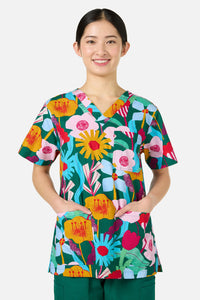 Gorman NZ - Paper Blooms Top&Pant scrub se - green