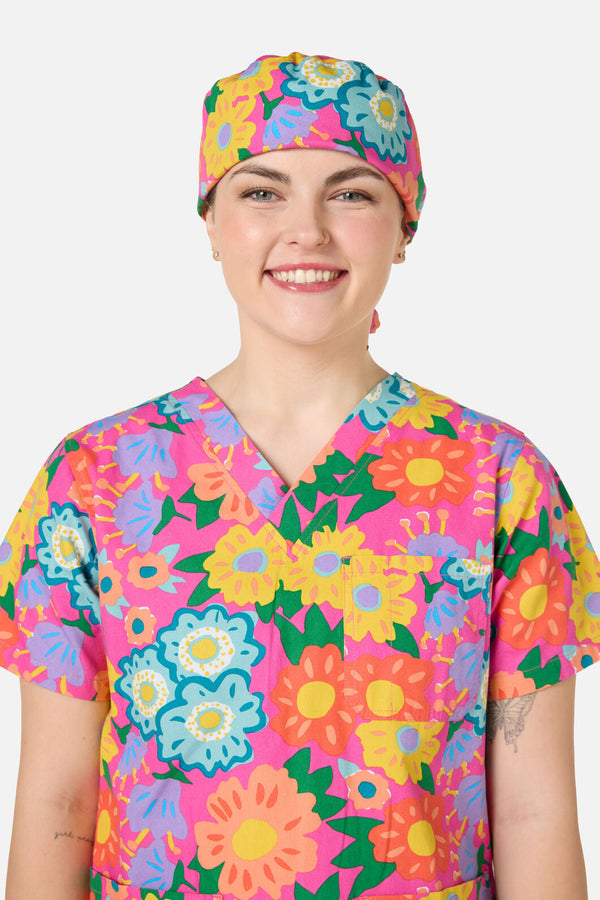 Gorman NZ - Dream Garden scrub hat - pink