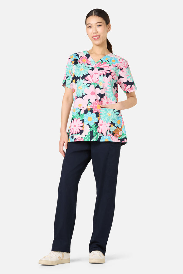 Gorman NZ - Magic Floral Top & Pant scrubs - navy