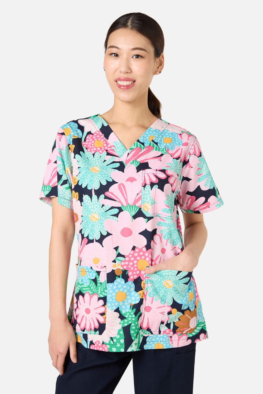 Gorman NZ - Magic Floral Top & Pant scrubs - navy