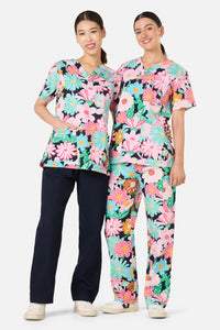 Gorman NZ - Magic Floral Top & Pant scrubs - navy