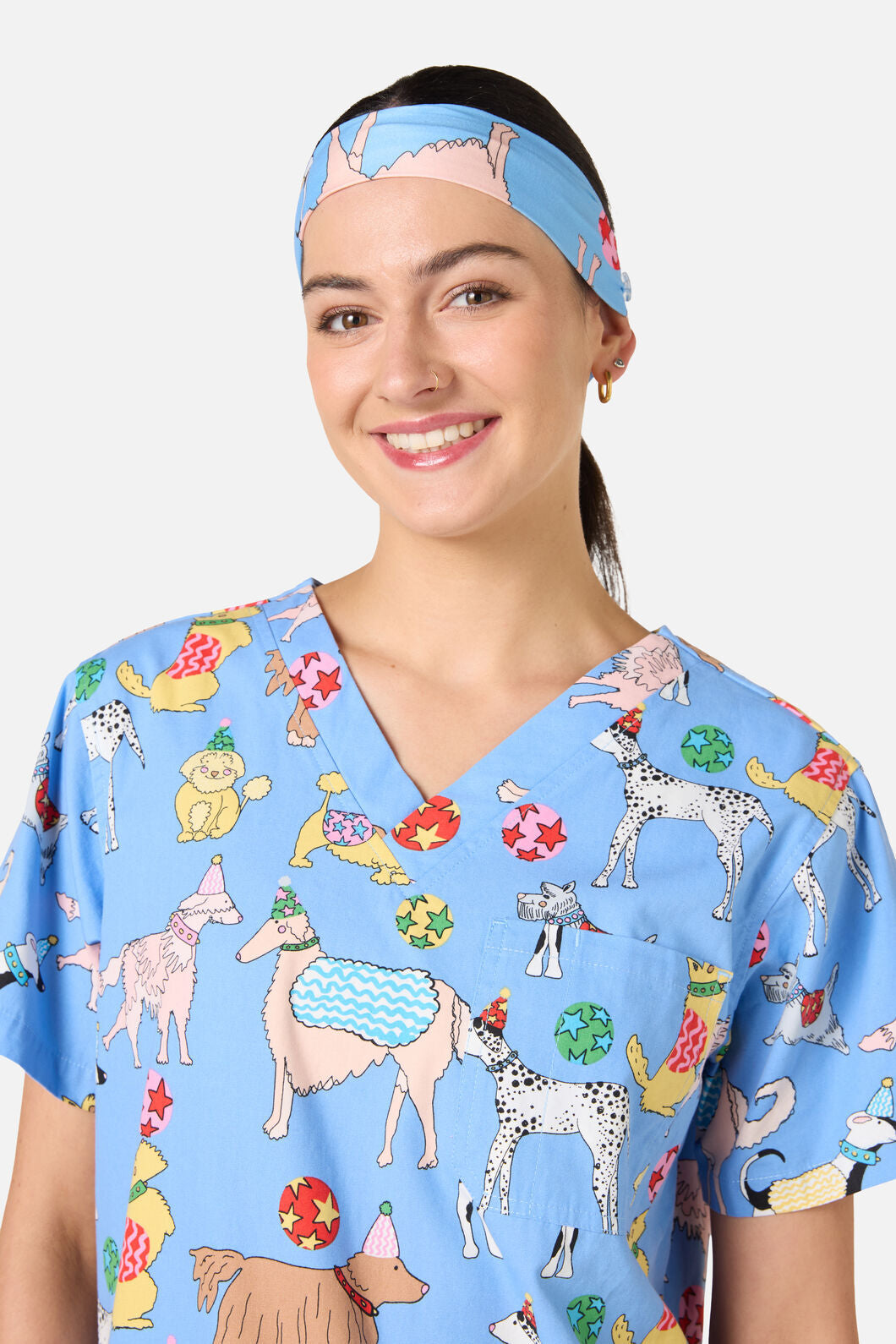Gorman NZ - Dog Picnic scrub headband - blue