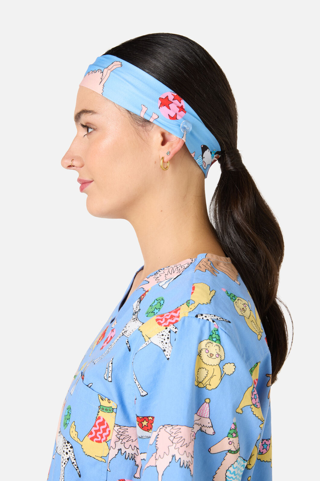 Gorman NZ - Dog Picnic scrub headband - blue