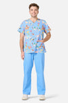 Gorman NZ - Dog Picnic Top & Pant scrub se - blue