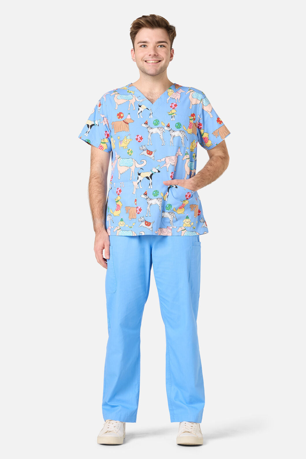 Gorman NZ - Dog Picnic Top & Pant scrub se - blue