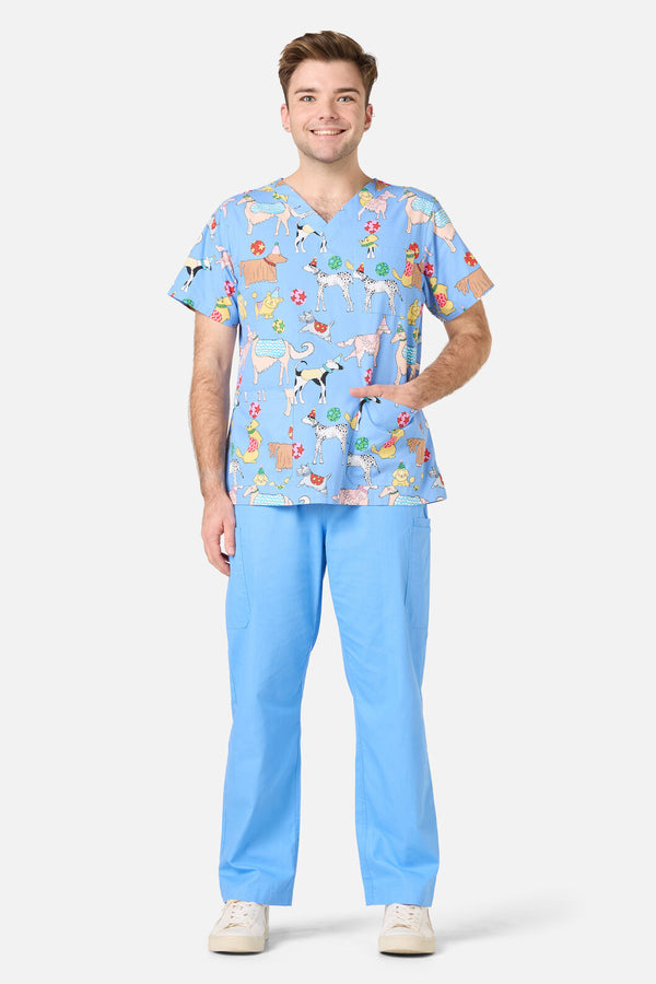 Gorman NZ - Dog Picnic Top & Pant scrub se - blue