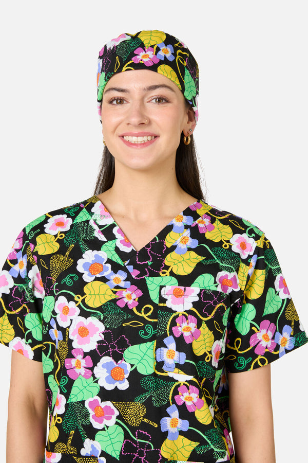 Gorman NZ - Blossom Boulevard Scrub Hat - black
