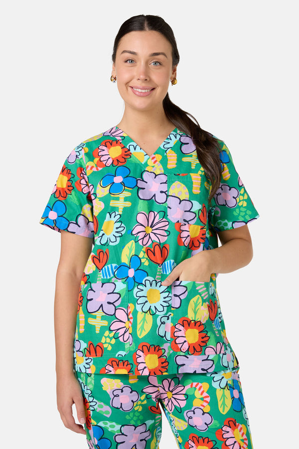 Gorman NZ - Floral Pop Scrub Set - green