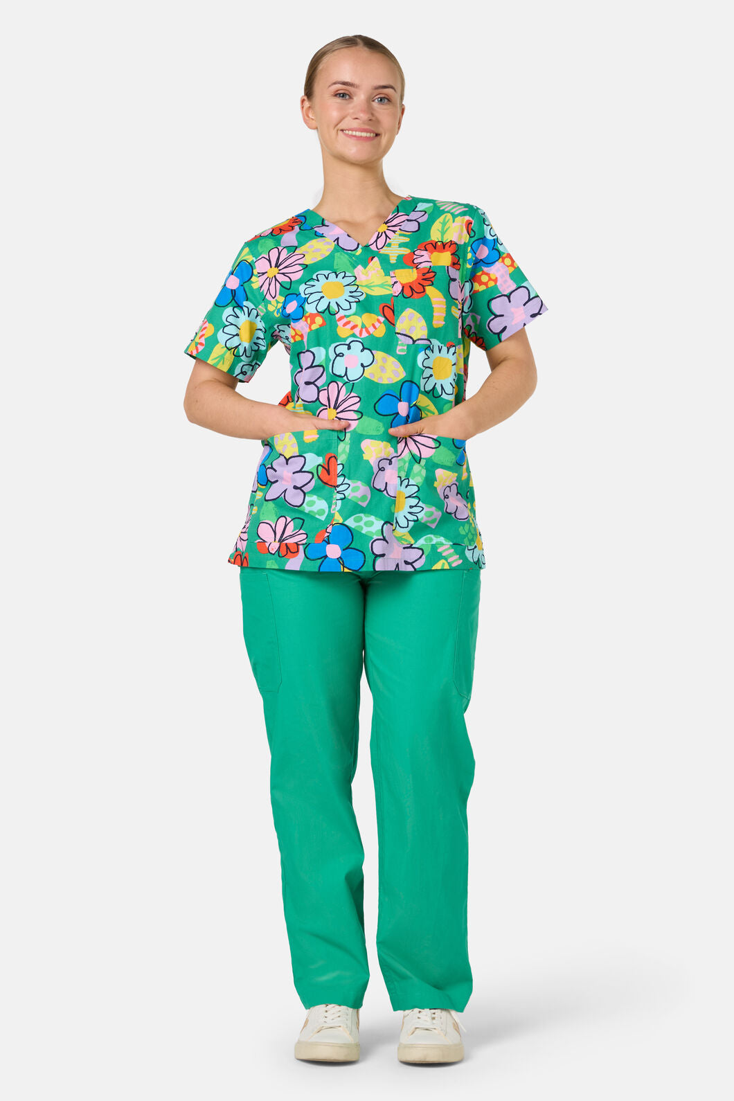 Gorman NZ - Floral Pop Mixed Scrub Set - green