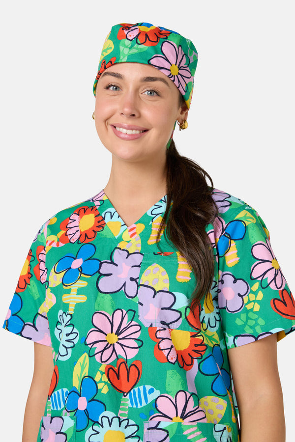 Gorman NZ - Floral Pop Scrub Hat - green