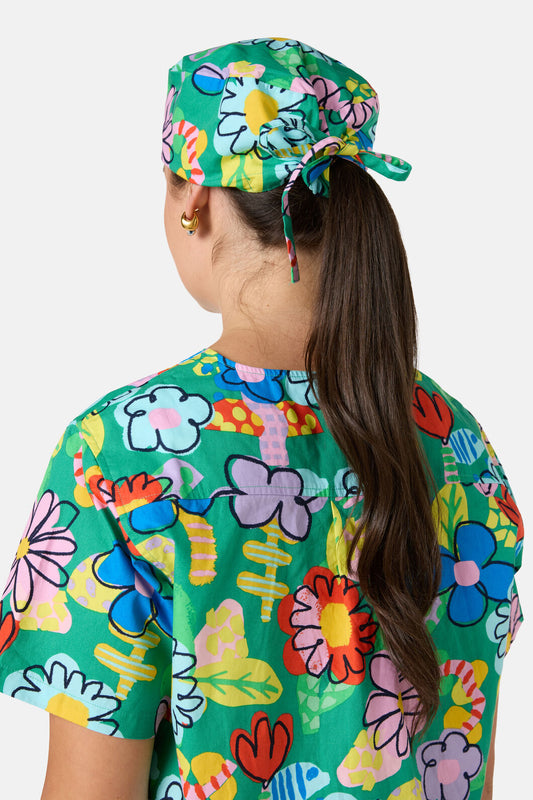 Gorman NZ - Floral Pop Scrub Hat - green