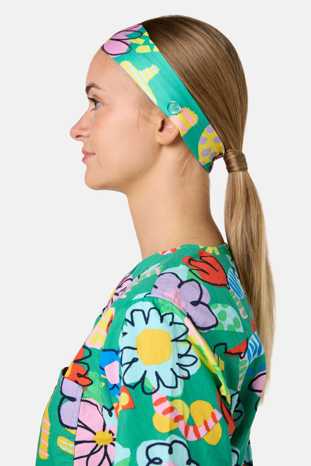 Gorman NZ - Floral Pop Scrub Headband - green