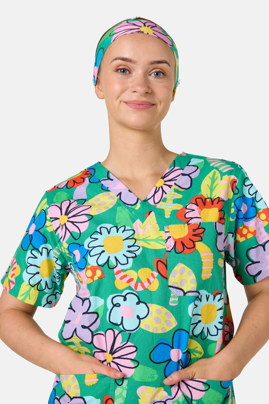 Gorman NZ - Floral Pop Scrub Headband - green