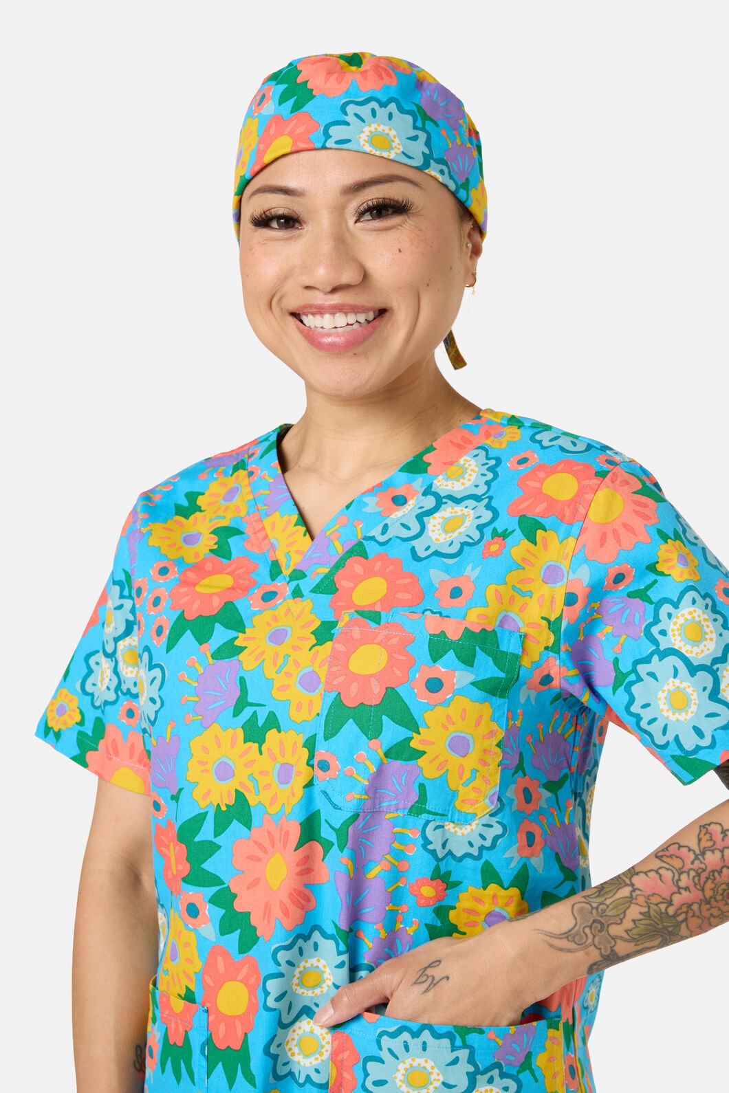 Gorman NZ - Painted Garden Scrub Hat - aqua