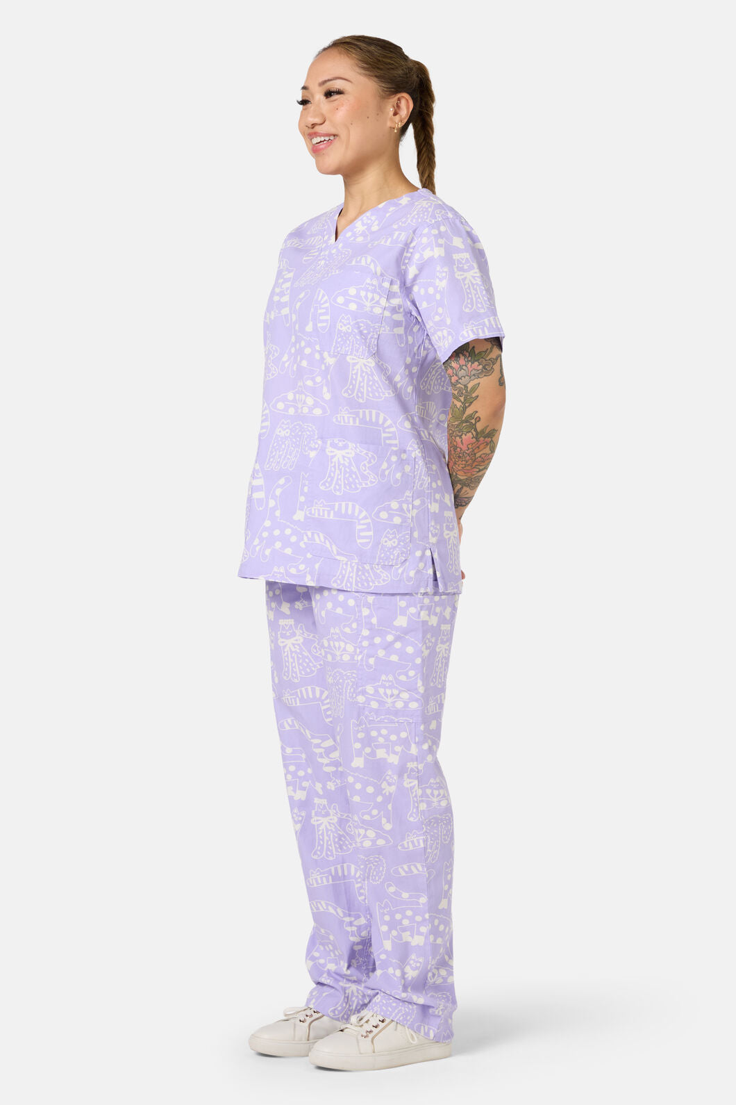 Gorman NZ - Lilac Cat Scrub Set - lilac