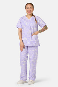 Gorman NZ - Lilac Cat Scrub Set - lilac