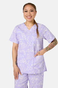 Gorman NZ - Lilac Cat Scrub Set - lilac
