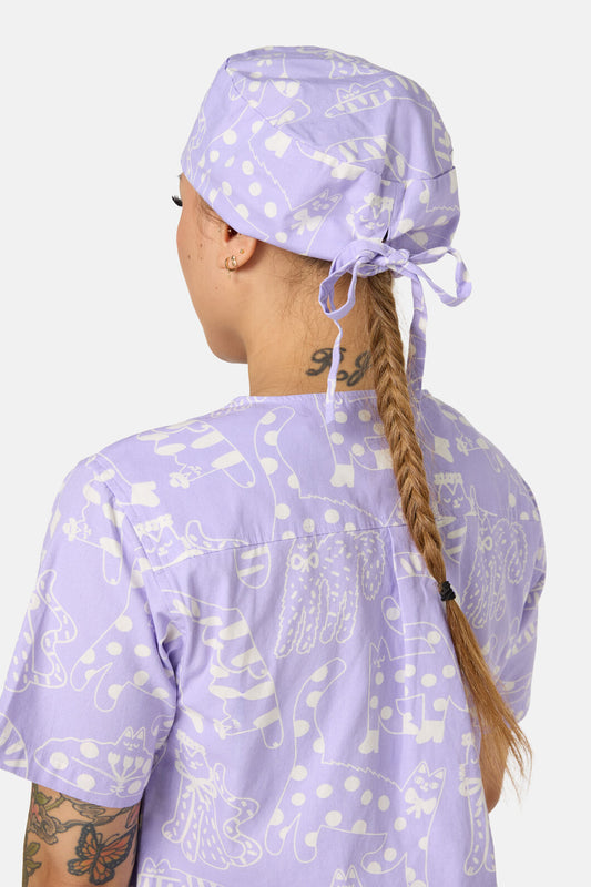 Gorman NZ - Lilac Cat Scrub Hat - lilac