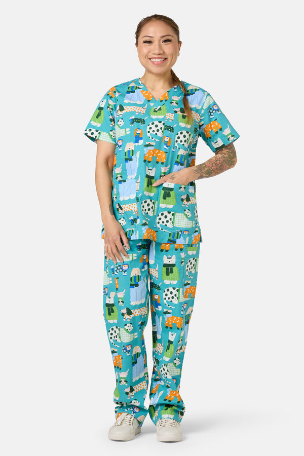 Gorman NZ - Sweater Dogs Scrub Set - multi