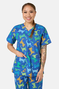 Gorman NZ - Spotty Cats Scrub Set - navy