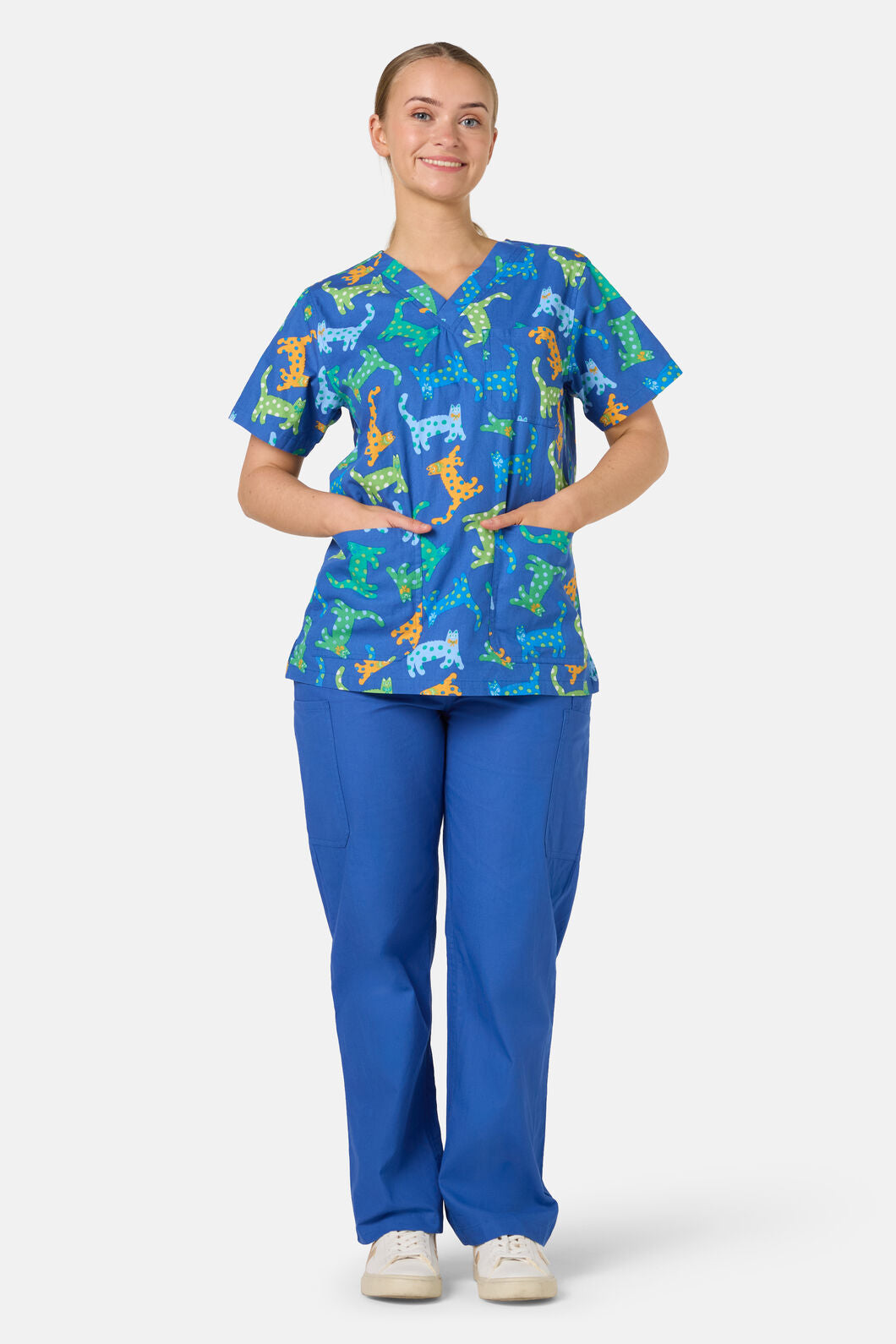 Gorman NZ - Spotty Cats Mixed Scrub Set - navy