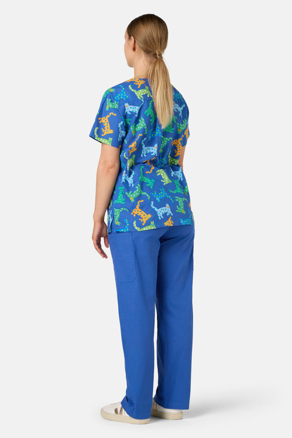 Gorman NZ - Spotty Cats Mixed Scrub Set - navy