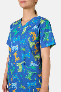 Gorman NZ - Spotty Cats Mixed Scrub Set - navy