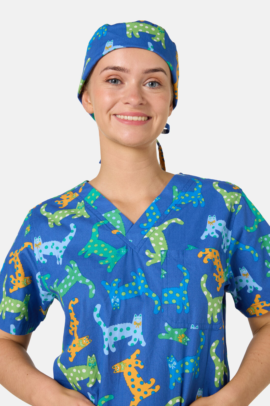 Gorman NZ - Spotty Cats Scrub Hat - navy