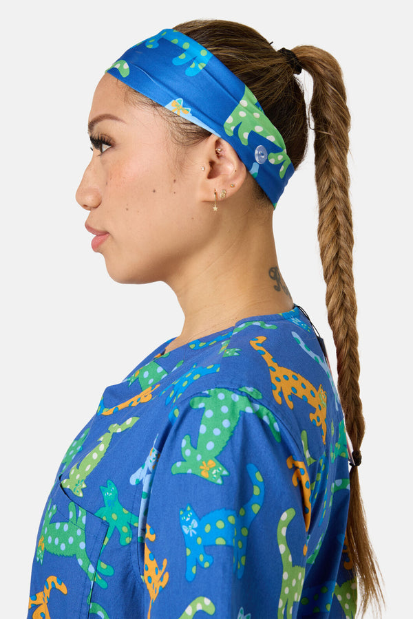Gorman NZ - Spotty Cats Scrub Headband - navy