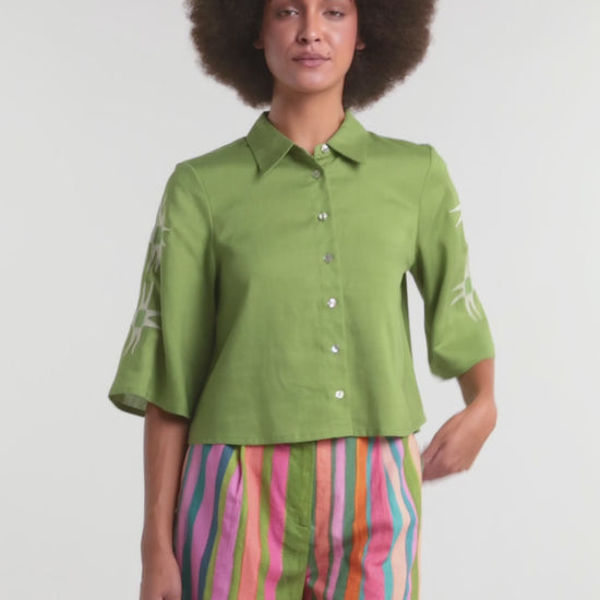 Gorman NZ - Sunspill Embroidered Shirt - green