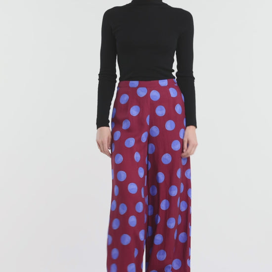 Gorman NZ - On The Dot Wide Pants - wine