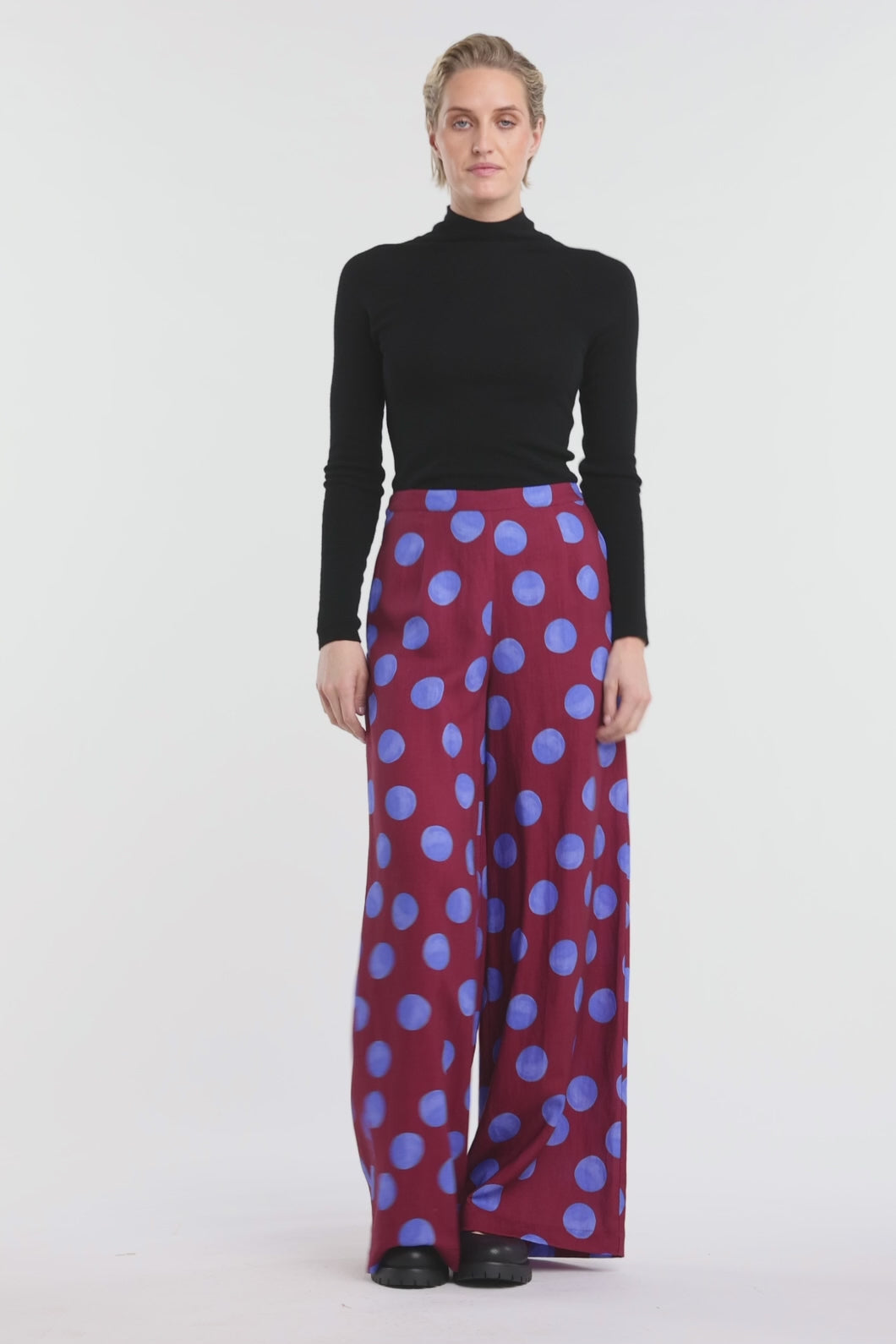 Gorman NZ - On The Dot Wide Pants - wine
