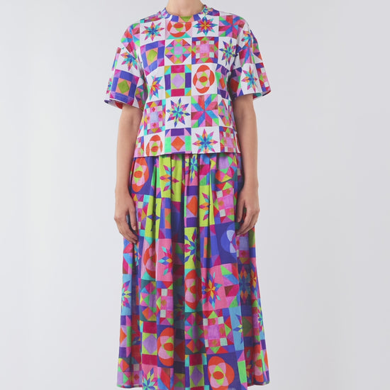 Gorman NZ - Pinwheel Cotton Relaxed Tee - print