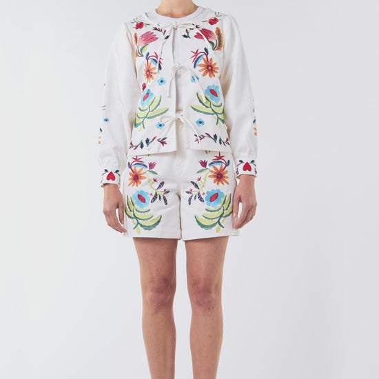 Gorman NZ - Little Things Denim Tie Jacket - cream