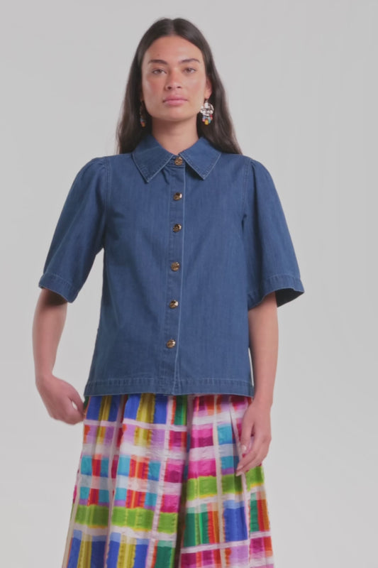Gorman NZ - Unwind Denim Shirt - mid-blue